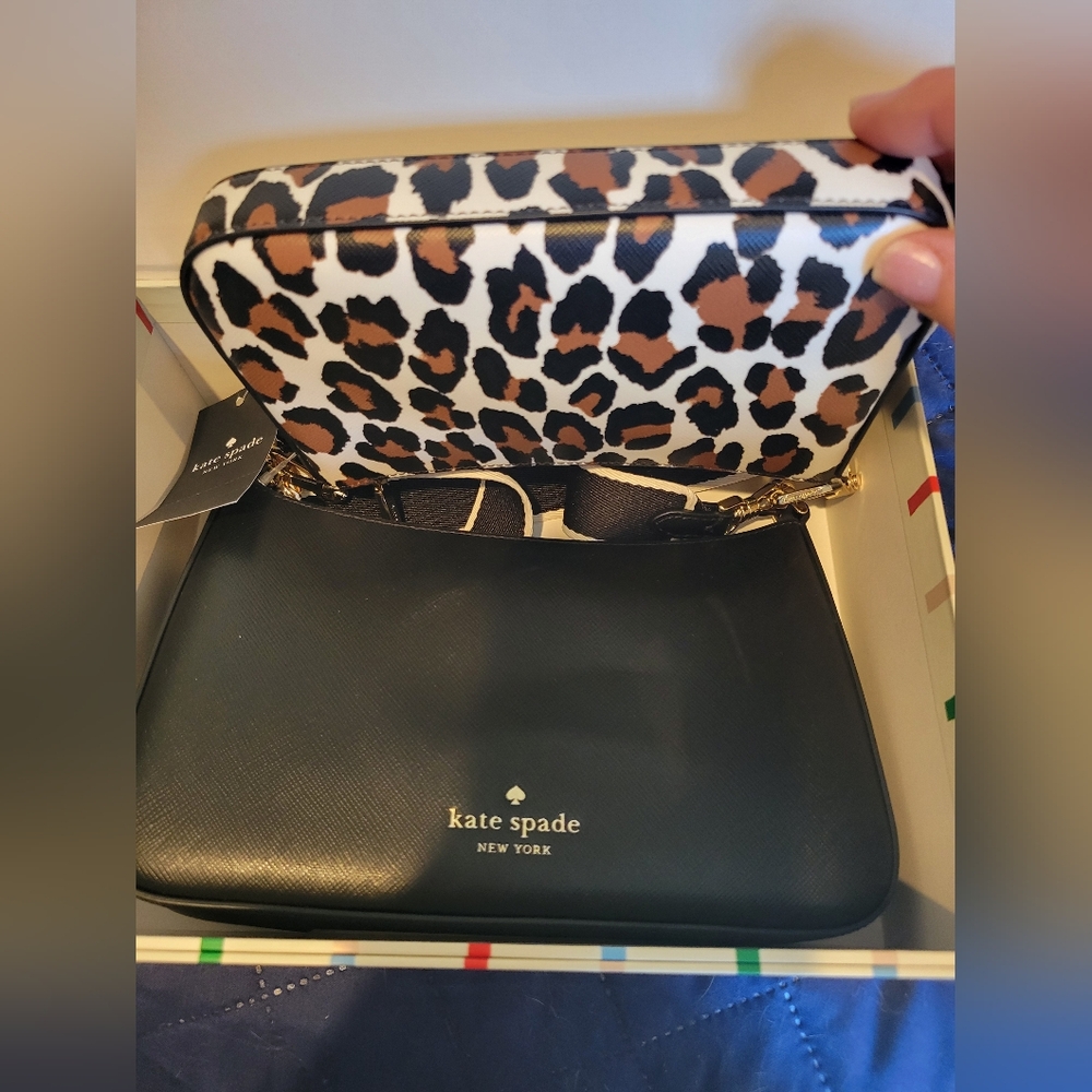 Leopard Print Crossbody Bag with Black Trim Crossbody Duo (2 KATE SPADE BAGS) - Picture 6 of 8